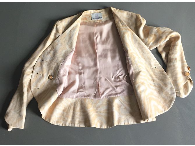 Autre Marque Francesco Ferri Jacke Beige Zebra-druck - Ansicht 4