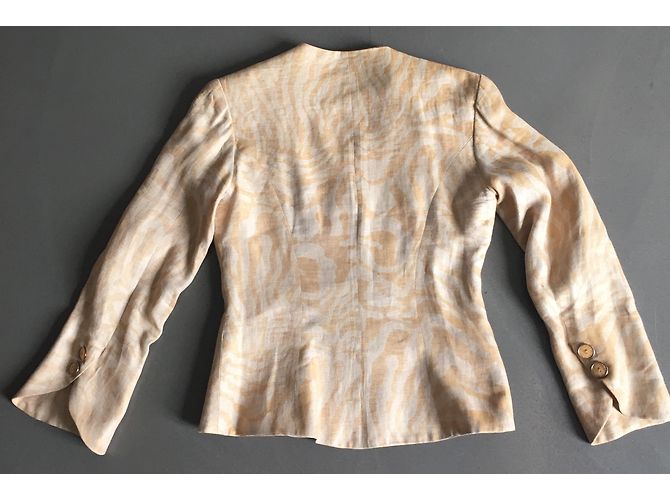 Autre Marque Francesco Ferri Jacke Beige Zebra-druck - Ansicht 5