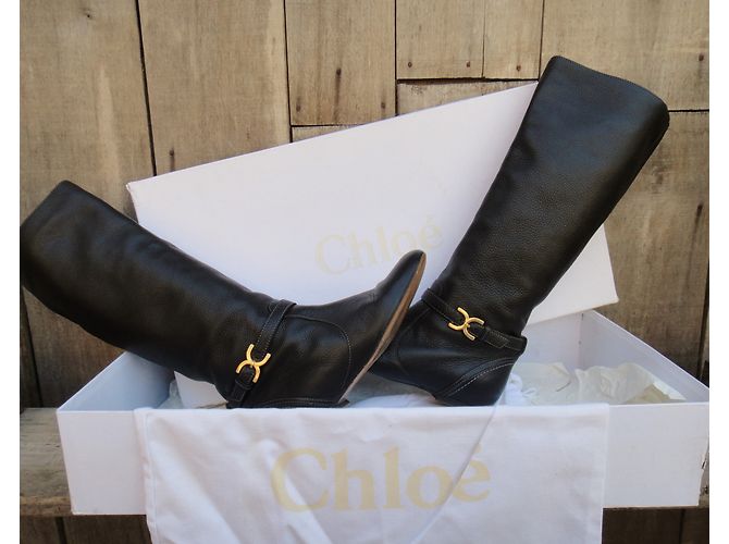 Botas Chloé de piel granulada negra Negro - vista 9