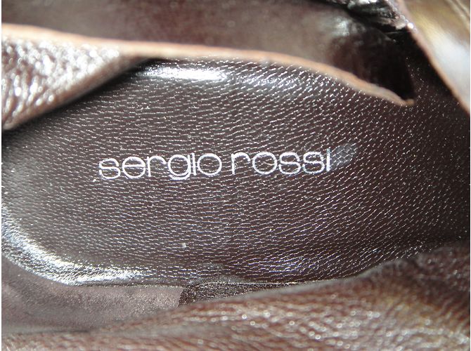 Botas Sergio Rossi de piel de cordero marrón Castaño - vista 2