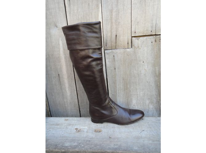 Botas Sergio Rossi de piel de cordero marrón Castaño - vista 5