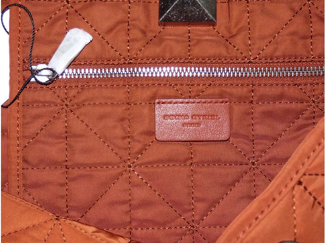 Borsa Shopping Maxi Sonia Rykiel Marrone Pelle e Poliestere - vista 10