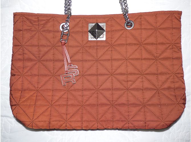 Borsa Shopping Maxi Sonia Rykiel Marrone Pelle e Poliestere - vista 11
