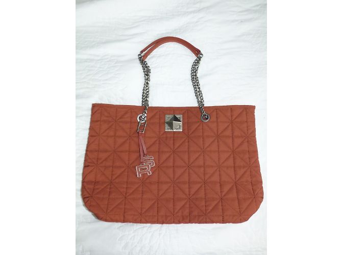 Borsa Shopping Maxi Sonia Rykiel Marrone Pelle e Poliestere - vista 12