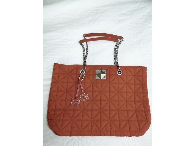 Borsa Shopping Maxi Sonia Rykiel Marrone Pelle e Poliestere - vista 5