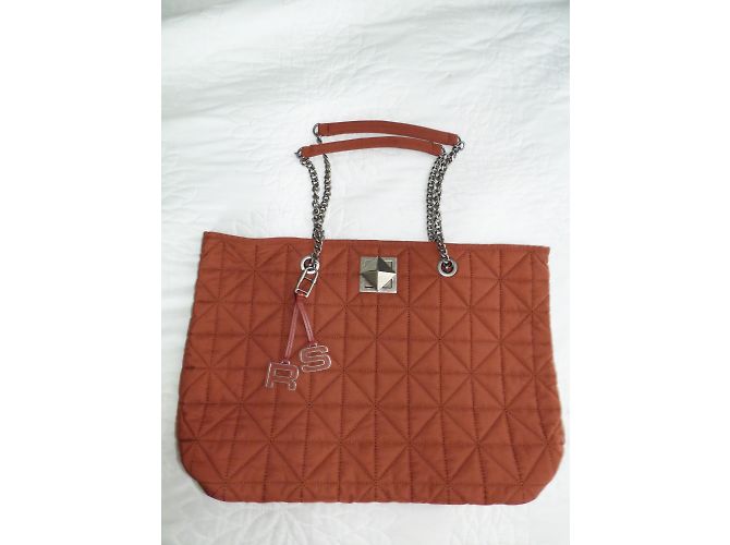 Borsa Shopping Maxi Sonia Rykiel Marrone Pelle e Poliestere - vista 6