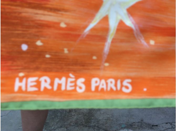 Hermès Bufandas de seda Roja Naranja - vista 2