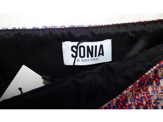 Falda recta de algodón Sonia By Sonia Rykiel Rosa Blanco Azul - vista 3