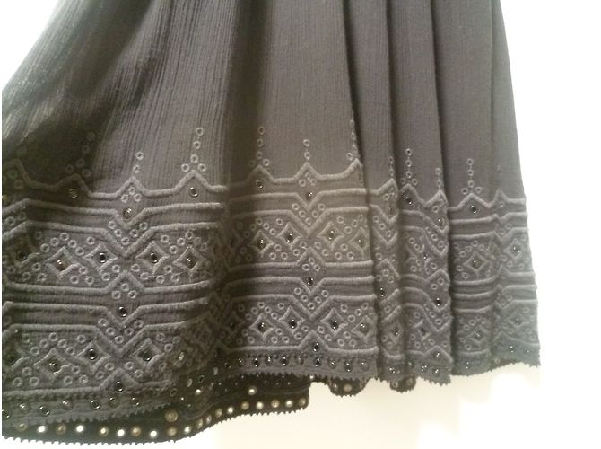 Vestido Isabel Marant de algodón negro bordado - vista 10