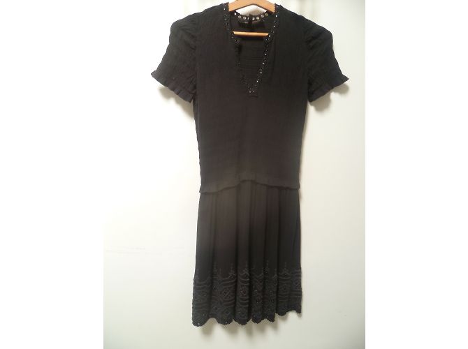 Vestido Isabel Marant de algodón negro bordado - vista 2