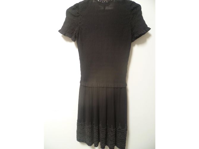 Vestido Isabel Marant de algodón negro bordado - vista 3