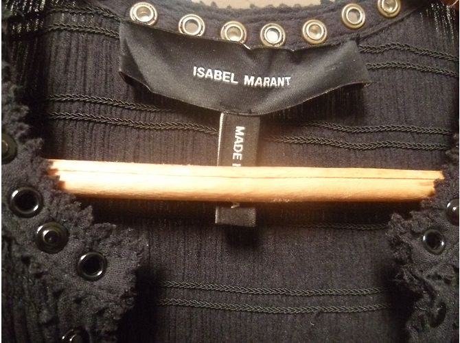 Vestido Isabel Marant de algodón negro bordado - vista 6