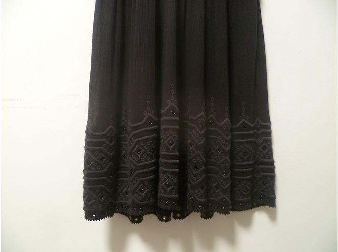 Vestido Isabel Marant de algodón negro bordado - vista 8