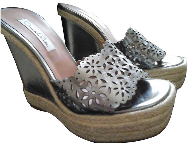Mule con zeppa Oscar de la Renta in pelle bronzo - vista 2