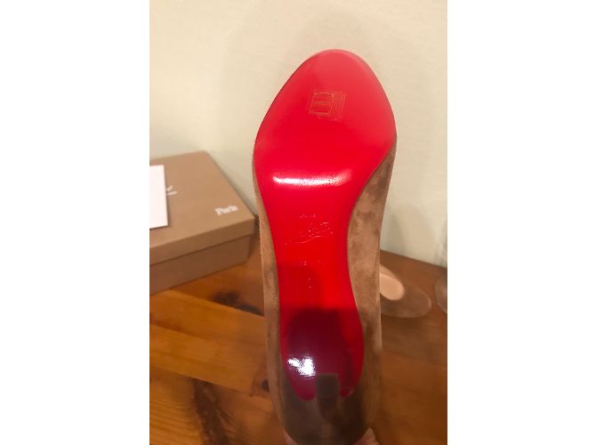 Décolleté Christian Louboutin Simple Pump Suede Caramello - vista 4