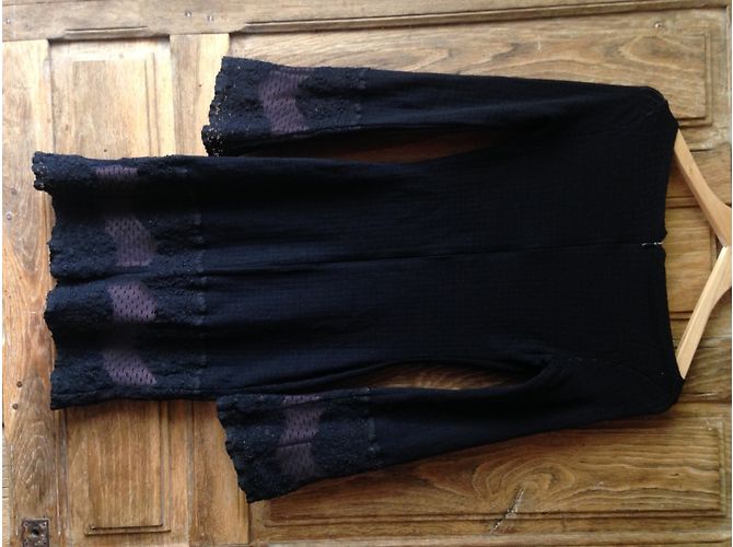 Autre Marque Ikito Mittellanges Kleid aus schwarzem Netz - Ansicht 2