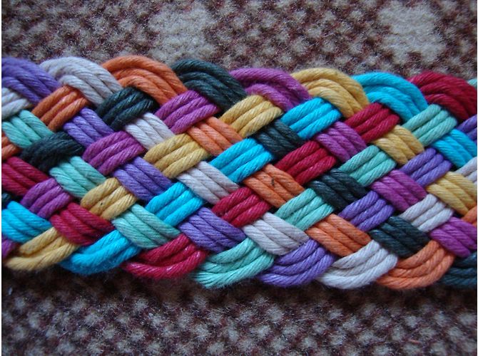 Cintura in cotone intrecciato multicolore inconnue - vista 4
