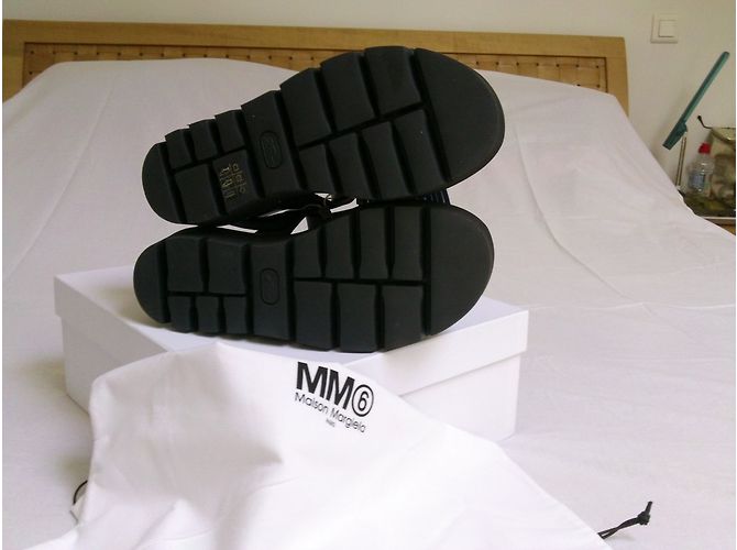 Maison Martin Margiela Mules con zeppa in pelle blu - vista 7