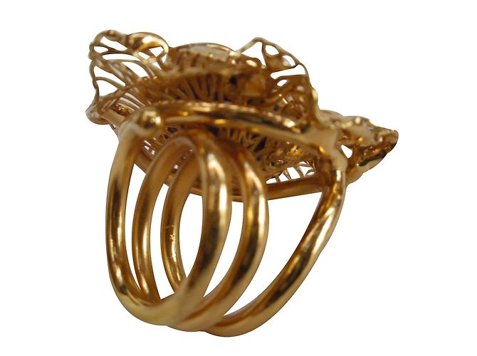 Autre Marque Anello in metallo dorato Taglia 58 D'oro - vista 2