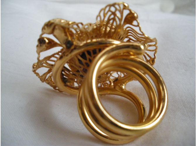 Autre Marque Anello in metallo dorato Taglia 58 D'oro - vista 4