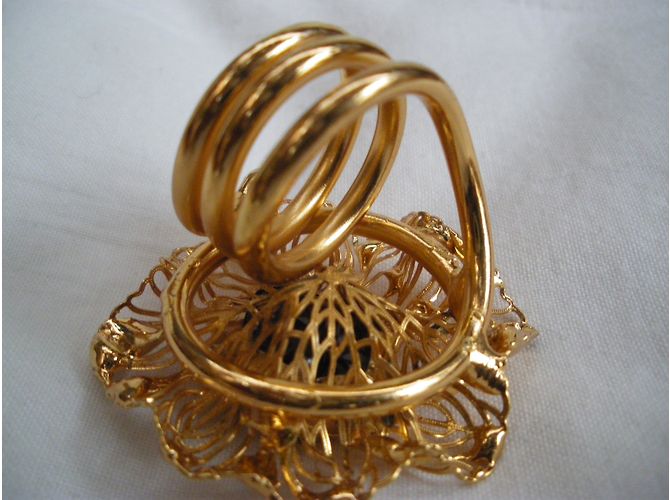 Autre Marque Anello in metallo dorato Taglia 58 D'oro - vista 5