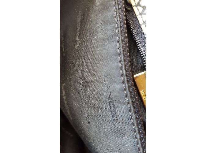 Lancel Handtasche aus Leder und Canvas Python Print Beige Kamel Schwarz Python drucken - Ansicht 4