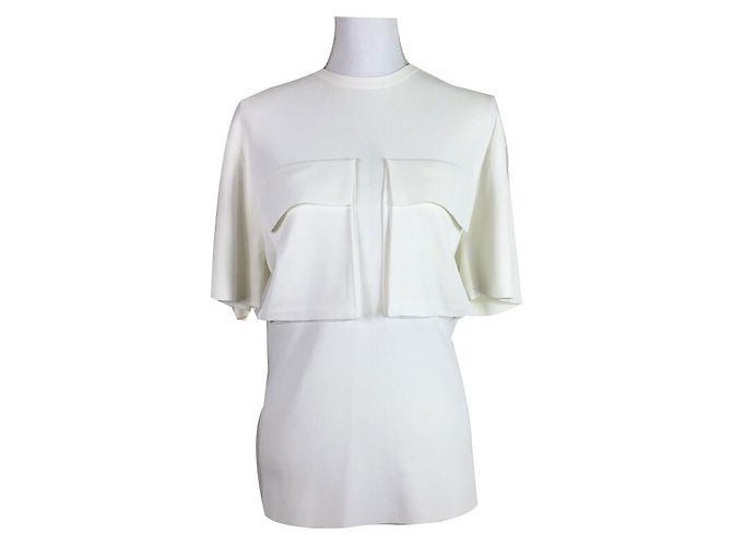 Camiseta Céline con bolsillo de parche blanca de algodón Blanco - vista 2