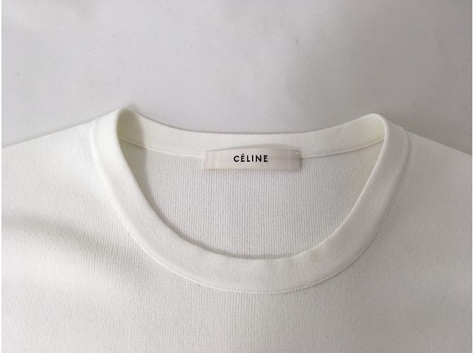 Camiseta Céline con bolsillo de parche blanca de algodón Blanco - vista 6
