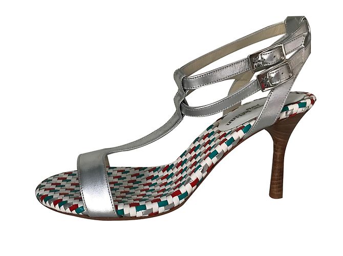 Sandali Stéphane Kelian in pelle argentata Argento Metallico - vista 2