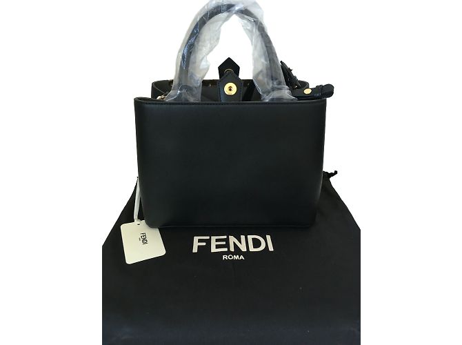 Borsa a mano Fendi 2 Jours in pelle nera Nero - vista 2