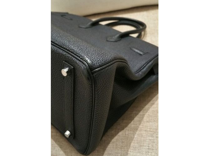 Hermès Birkin 35 PHW nero in pelle Togo - vista 10