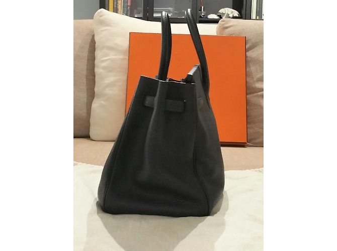 Hermès Birkin 35 PHW nero in pelle Togo - vista 12