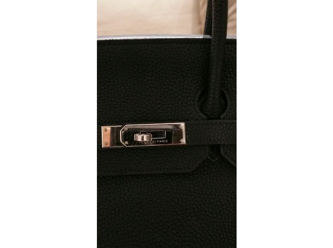 Hermès Birkin 35 PHW nero in pelle Togo - vista 15