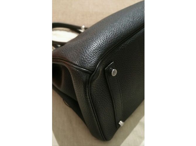 Hermès Birkin 35 PHW nero in pelle Togo - vista 16