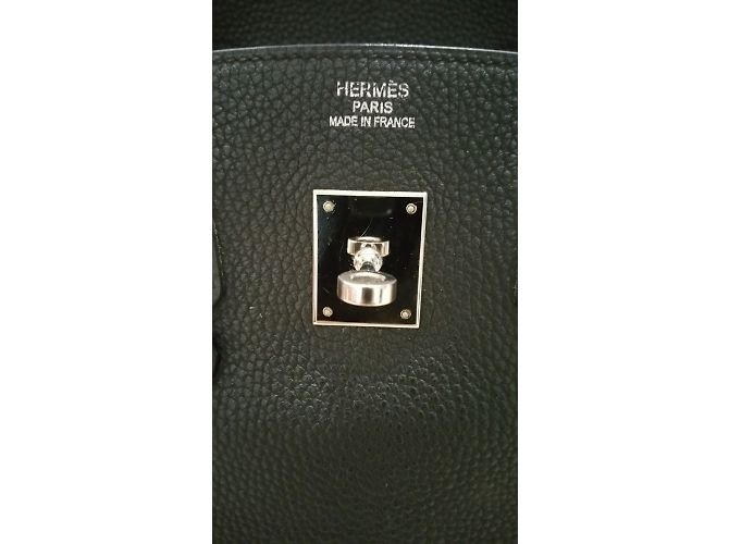 Hermès Birkin 35 PHW nero in pelle Togo - vista 4