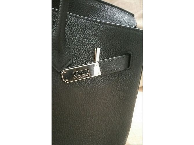 Hermès Birkin 35 PHW nero in pelle Togo - vista 5