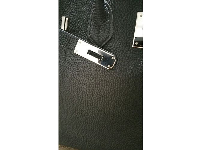 Hermès Birkin 35 PHW nero in pelle Togo - vista 6