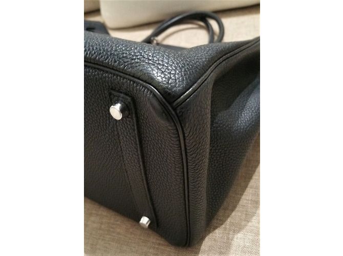 Hermès Birkin 35 PHW nero in pelle Togo - vista 8
