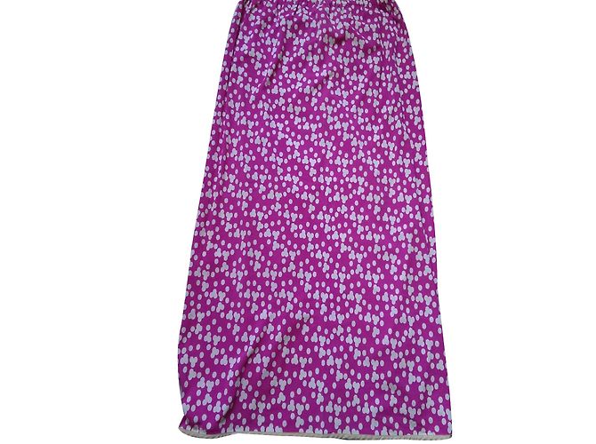 Falda de crepé de seda Christian Dior Rosa y Blanca Blanco - vista 2