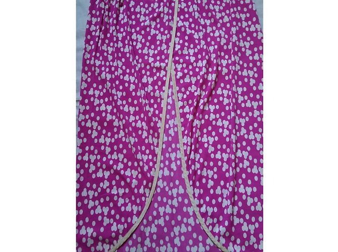 Falda de crepé de seda Christian Dior Rosa y Blanca Blanco - vista 3