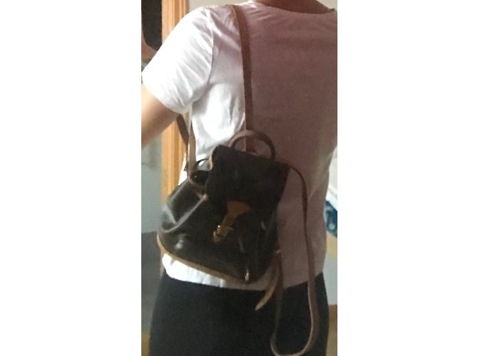 Louis Vuitton Mini Zaino Montsouris in Canvas Monogram Marrone D'oro - vista 14