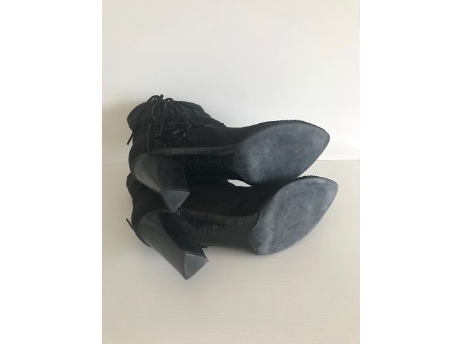 Fratelli Rosseti Botines con flecos Fratelli Rossetti de piel negra Negro - vista 4