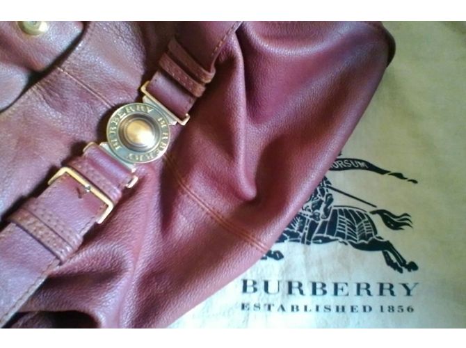 Borsa Burberry in pelle di vitello granulata marrone Marrone chiaro - vista 5