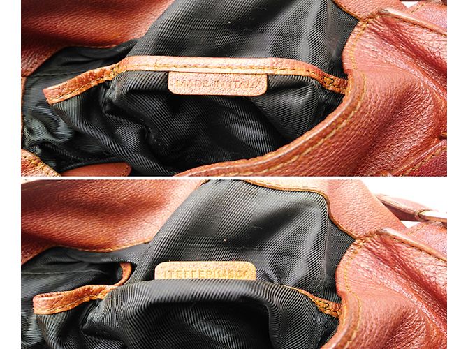 Borsa Burberry in pelle di vitello granulata marrone Marrone chiaro - vista 8
