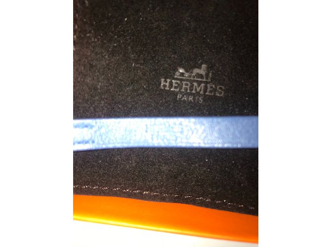 Hermès bracciale rotondo rivestito in hapi Blu - vista 2