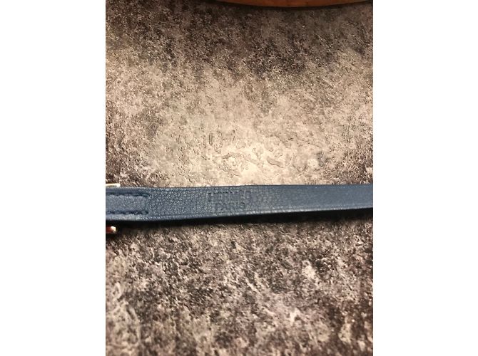 Hermès bracciale rotondo rivestito in hapi Blu - vista 3