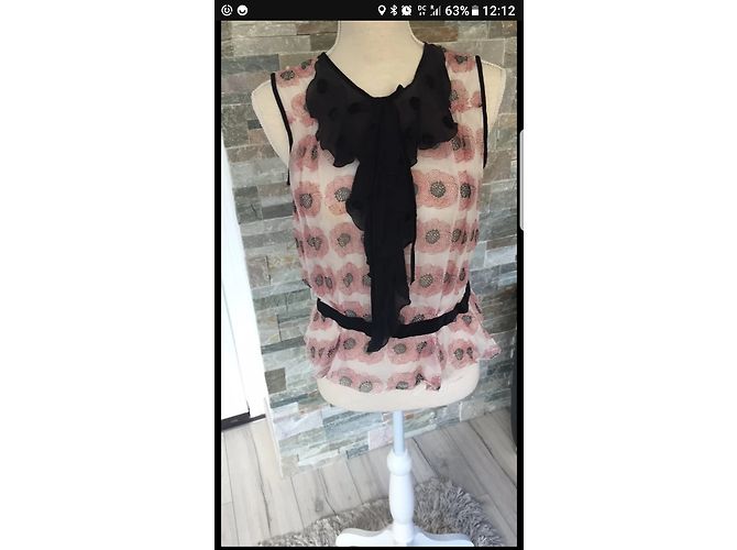 Top Louis Vuitton Nero e Corallo Multicolore - vista 2