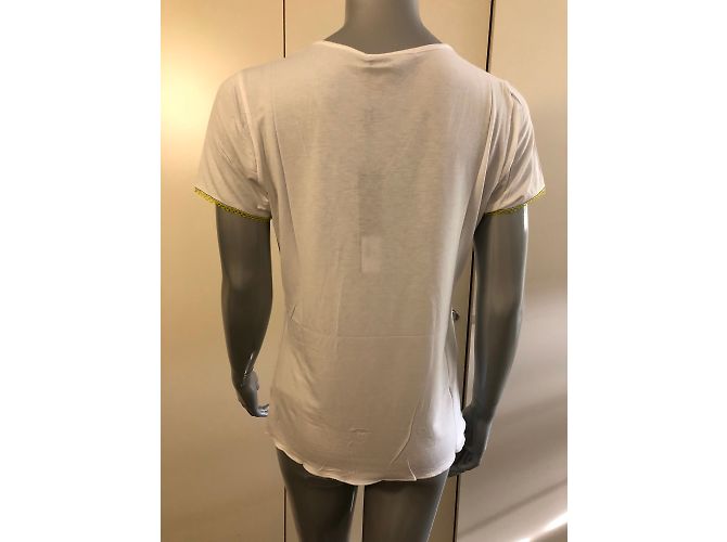 Autre Marque T-shirt bianco Tricot chic con perle multicolori - vista 3