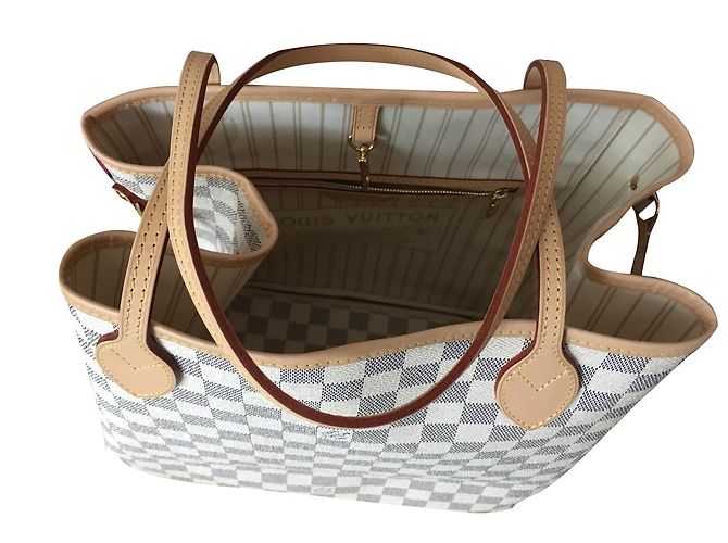 Louis Vuitton Neverfull MM Toile Damier Azur Beige - vista 2