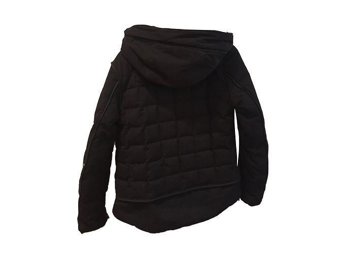 Chaqueta de plumón negra The Kooples con cuello de piel de cordero - vista 2